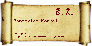 Bontovics Kornél névjegykártya